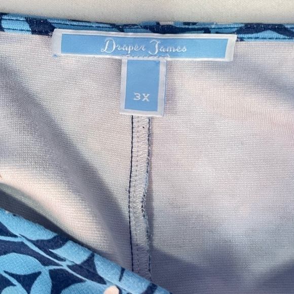 Draper James Grotto V Neck Flutter Sleeve Floral Dress in Blue Size 3X - Picture 6 of 8